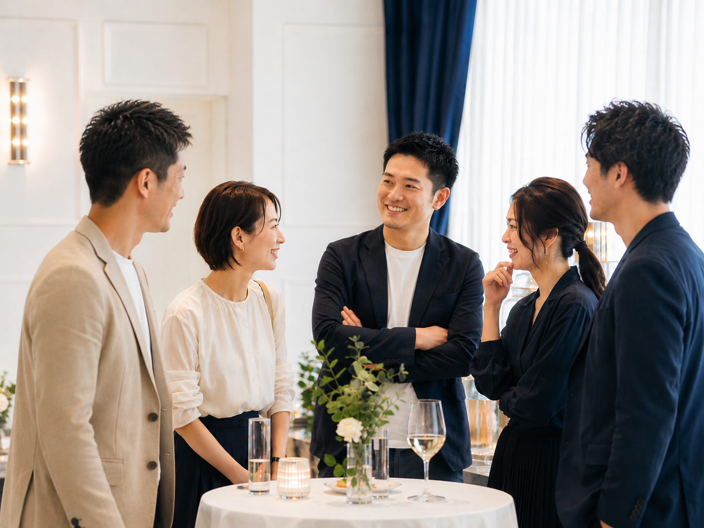 落ち着いた雰囲気で会話する参加者