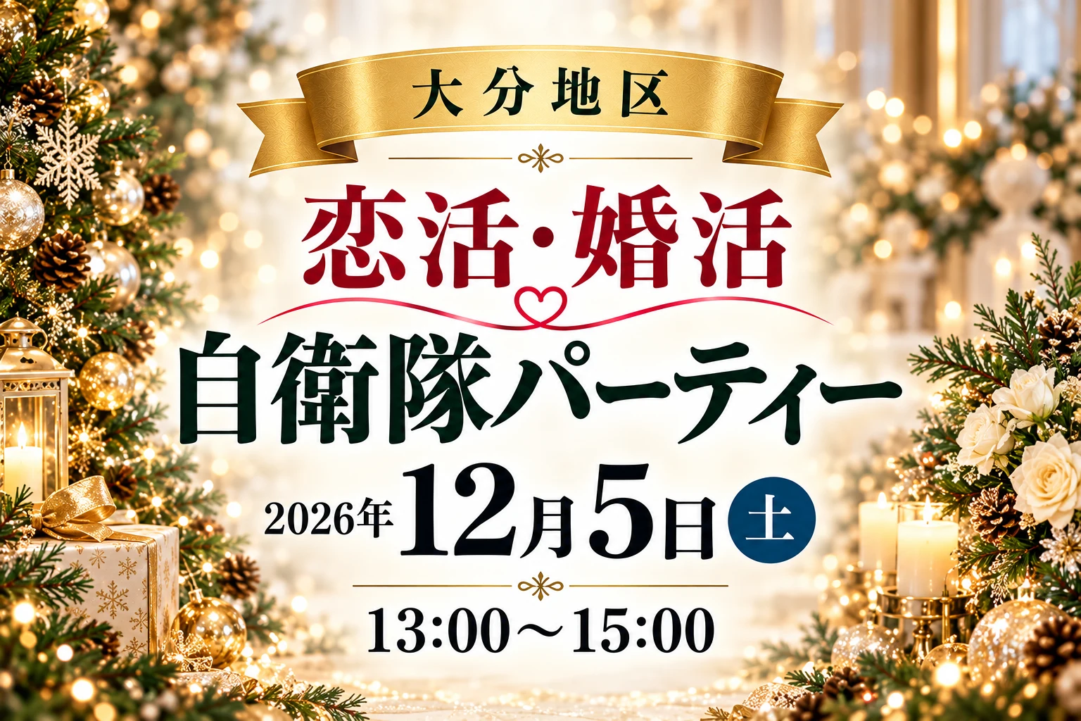 大分地区 恋活・婚活 自衛隊パーティー 2026年12月5日(土) 13:00〜15:00